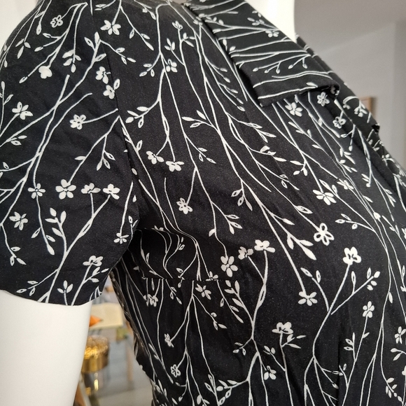 Vintage K.C. Spencer New York Floral Black Wrap Maxi Dress Size 10 NWT - Picture 5 of 11